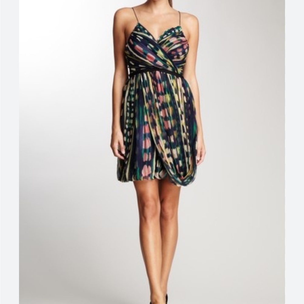 Lavender Vera Wang silk chiffon mini dress